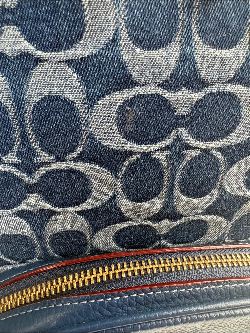 Coach Denim Court Backpack In Signature Canvas Leather Authentic Mint Condition